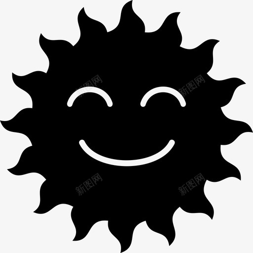阳光微笑微笑的太阳图标svg_新图网 https://ixintu.com 微笑 微笑的太阳 日出 阳光