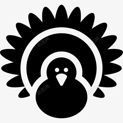 火鸡动物感恩节填充物图标svg_新图网 https://ixintu.com 动物 感恩节填充物 火鸡