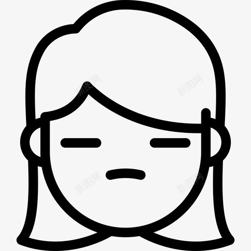 无表情的女孩人人的脸图标svg_新图网 https://ixintu.com 人 人的脸 无表情的女孩