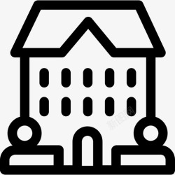 线性住房学生住房房屋类型线性图标高清图片