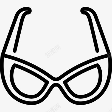 猫眼眼镜时髦款式直线型图标图标