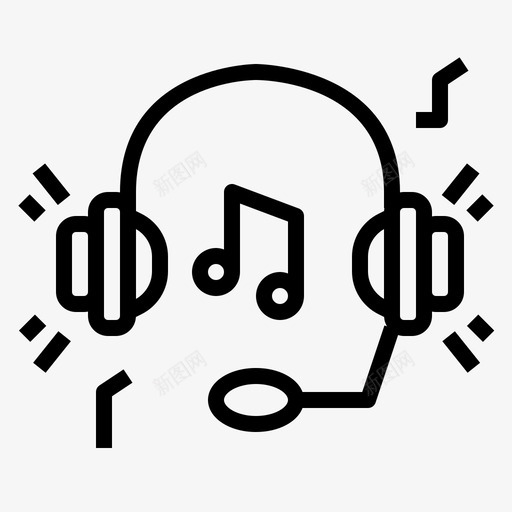 听耳机音乐图标svg_新图网 https://ixintu.com 听 声音 教育 耳机 音乐