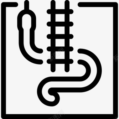 蛇和梯子棋盘游戏线直线型图标图标