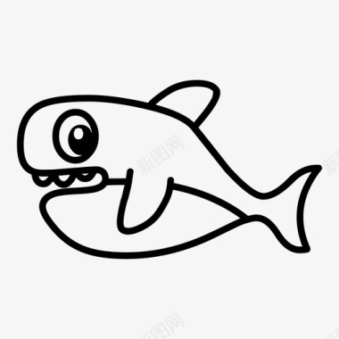 小鲨鱼鱼有趣图标图标