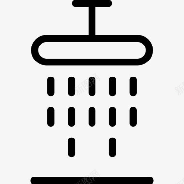 淋浴酒店线工艺线性图标图标