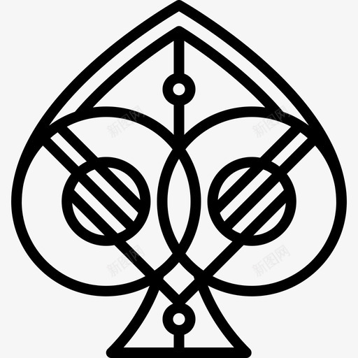 黑桃纸牌游戏符号直线图标svg_新图网 https://ixintu.com 直线 纸牌游戏符号 黑桃