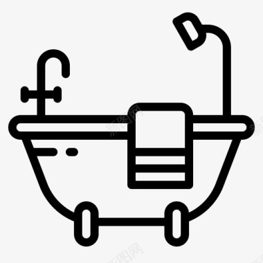 浴缸浴室清洁剂图标图标