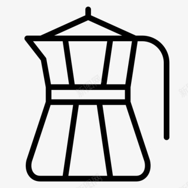 咖啡壶咖啡机磨碎咖啡图标图标
