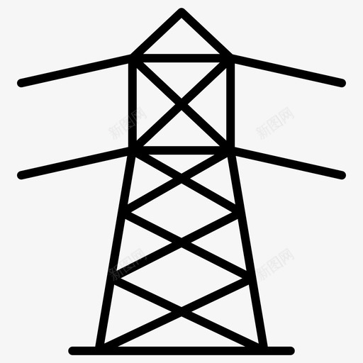 电线塔电线杆电线图标svg_新图网 https://ixintu.com 电线 电线塔 电线杆 能量薄