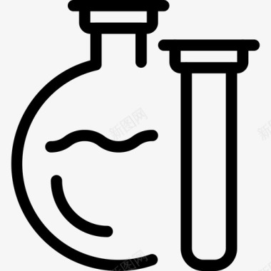 烧瓶和试管化学实验室图标图标