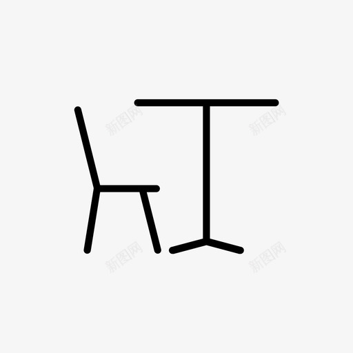 餐饮椅子家具图标svg_新图网 https://ixintu.com 咖啡厅和食品 家具 桌子 椅子 餐厅 餐饮