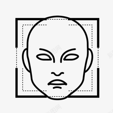 人脸识别认证人脸扫描图标图标