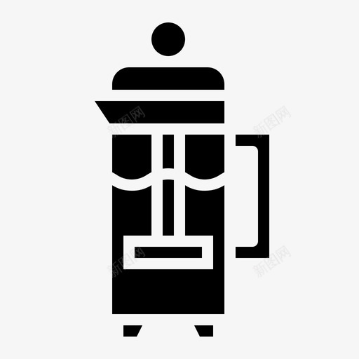 法式印刷机咖啡柱塞式图标svg_新图网 https://ixintu.com 咖啡 咖啡店实心套装 柱塞式 法式印刷机