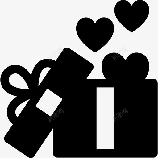情人节礼物盒打开形状情人节填充图标svg_新图网 https://ixintu.com 形状 情人节填充 情人节礼物盒打开