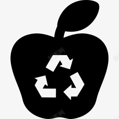 生态苹果食品循环利用图标图标