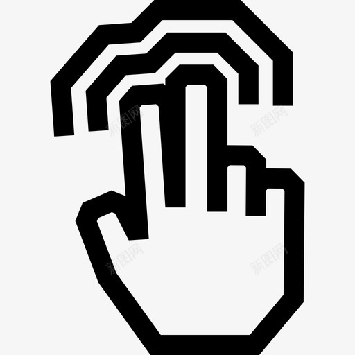 两个手指双击触摸触摸手势轮廓图标svg_新图网 https://ixintu.com 两个手指双击 触摸 触摸手势轮廓