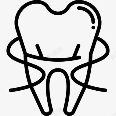 牙线医疗牙科工具和牙齿图标图标
