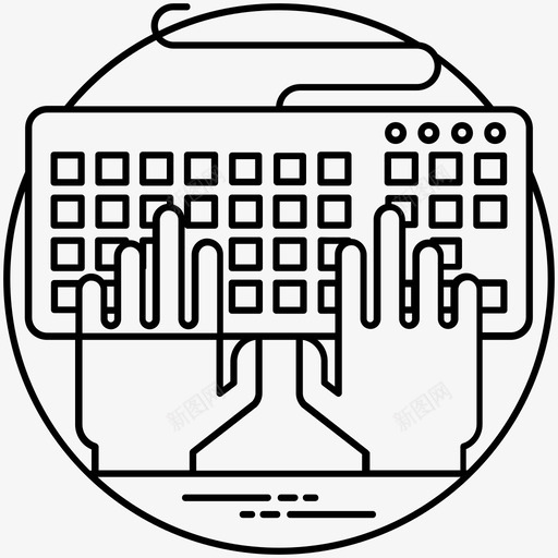 编码计算机硬件键盘图标svg_新图网 https://ixintu.com 打字 编码 编程 计算机硬件 设计和开发线向量图标 键盘