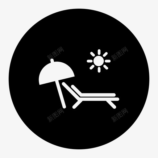 海滩夏天阳光图标svg_新图网 https://ixintu.com 假期 夏天 夏日 海滩 阳光 雨伞