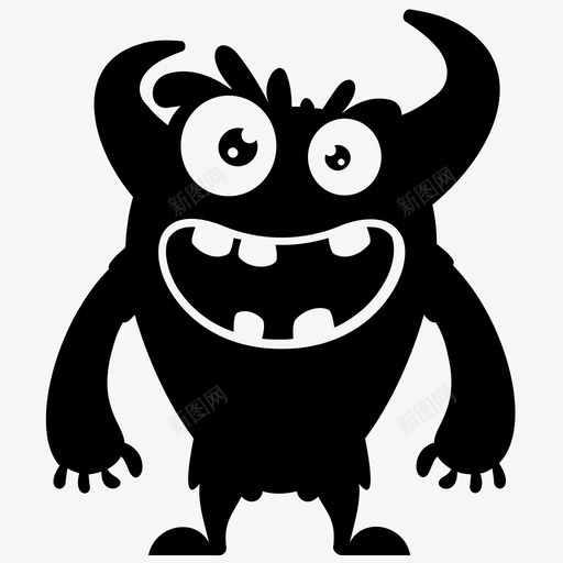 恼人的怪物恶魔怪物卡通图标svg_新图网 https://ixintu.com 怪物卡通 怪物角色字形图标 恶魔 恼人的怪物