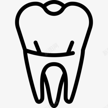 磨牙医疗牙科工具和牙齿图标图标