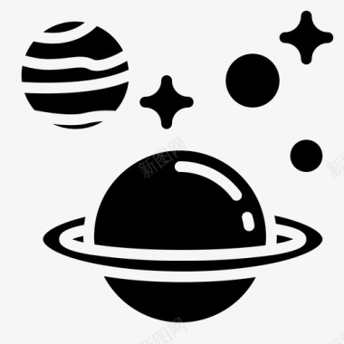 行星天文学圆图标图标