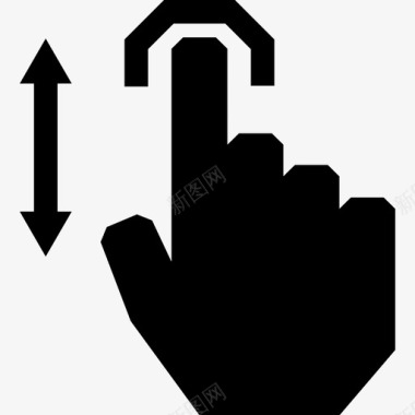 一个手指垂直拖动触摸触摸手势图标图标