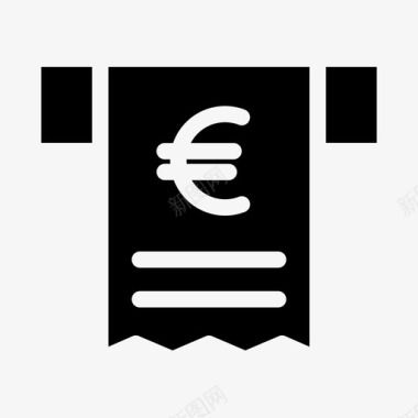 收据账单欧元图标图标