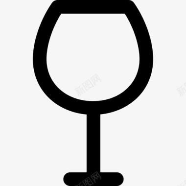 葡萄酒杯酒吧玻璃杯和酒瓶图标图标