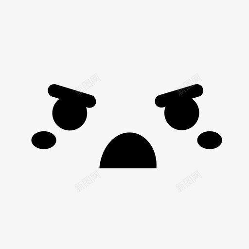 愤怒的脸漫画表情图标svg_新图网 https://ixintu.com 愤怒 愤怒的脸 滑稽表情1 漫画 疯狂 表情