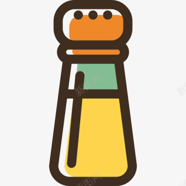 盐食品线性颜色食品套装图标图标