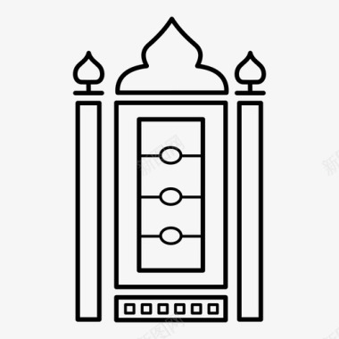 摩洛哥门建筑师建筑图标图标