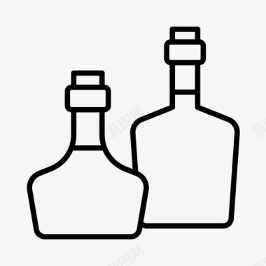 调味品酒精瓶子图标图标