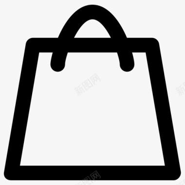 包粗体轮廓的购物元素大胆的圆形图标图标