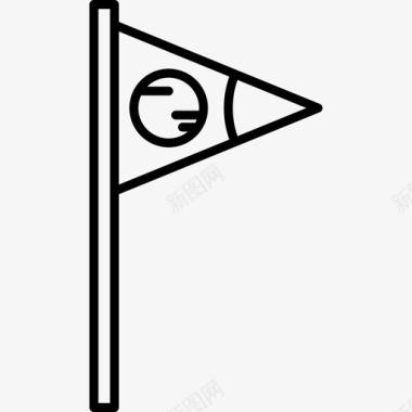 旗帜线性详细高中元素线性图标图标
