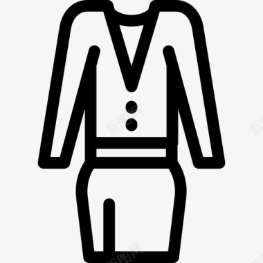 女装服装直系图标图标