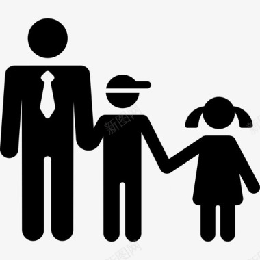 父亲和孩子家庭类型填充图标图标