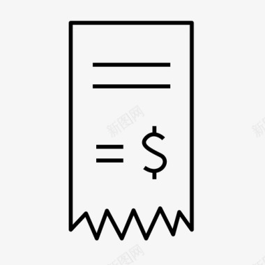 账单美元账单收据图标图标