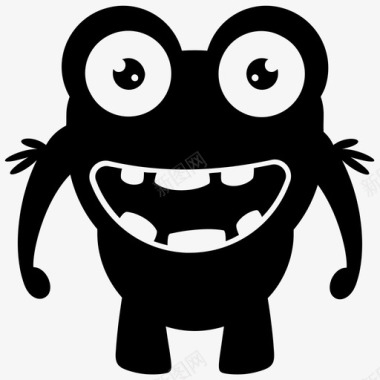 快乐青蛙怪物有趣的怪物怪物卡通图标图标