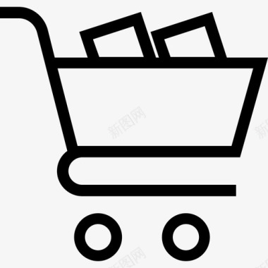 购物车商业和贸易浅圆形图标图标