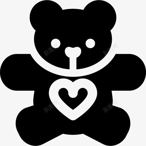 泰迪熊动物情人节充满元素图标svg_新图网 https://ixintu.com 动物 情人节充满元素 泰迪熊