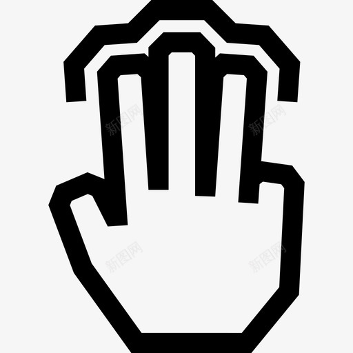 三个手指轻触选择触摸图标svg_新图网 https://ixintu.com 三个手指轻触 触摸 触摸手势轮廓 选择