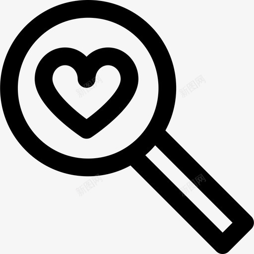 放大镜工具和器具情人节线性元素图标svg_新图网 https://ixintu.com 工具和器具 情人节线性元素 放大镜