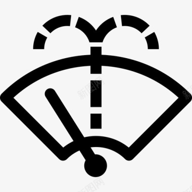 Winshield雨刮器汽车仪表板信号线性图标图标