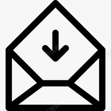 电子邮件收件箱界面最小界面和web图标图标