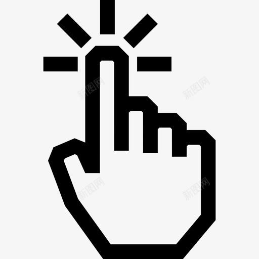 一个手指点击触摸触摸手势轮廓图标svg_新图网 https://ixintu.com 一个手指点击 触摸 触摸手势轮廓