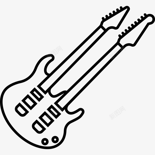 双吉他音乐乐器画廊图标svg_新图网 https://ixintu.com 乐器画廊 双吉他 音乐