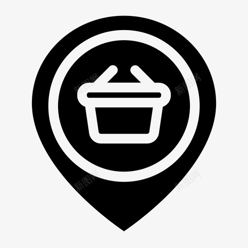 位置篮子地图图标svg_新图网 https://ixintu.com 位置 地图 地点 篮子