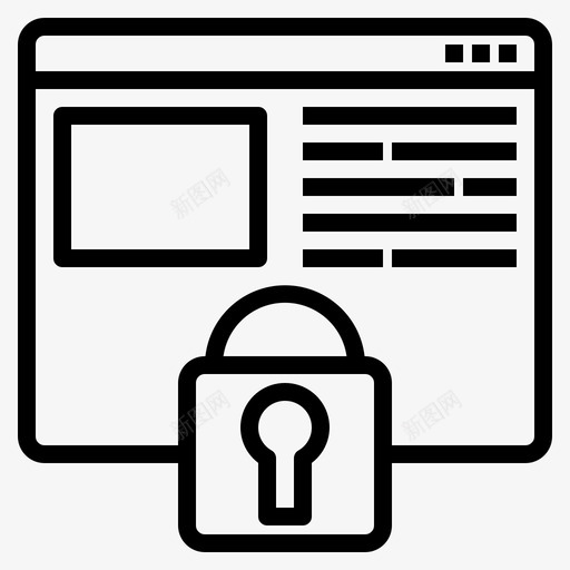 锁定网站黑客安全图标svg_新图网 https://ixintu.com 互联网安全 安全 锁定网站 防护 黑客