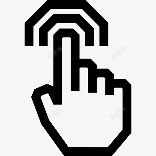 一个手指双击触摸触摸手势轮廓图标svg_新图网 https://ixintu.com 一个手指双击 触摸 触摸手势轮廓